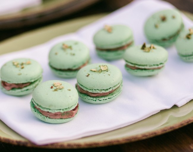 Close up of macaroons served at The Lodge at Torrey Pines